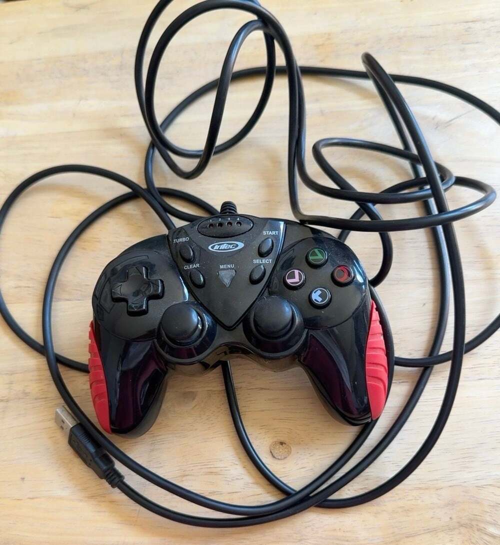 Intec G7784 USB Wired Game Controller Turbo Vibration PC Black Red
